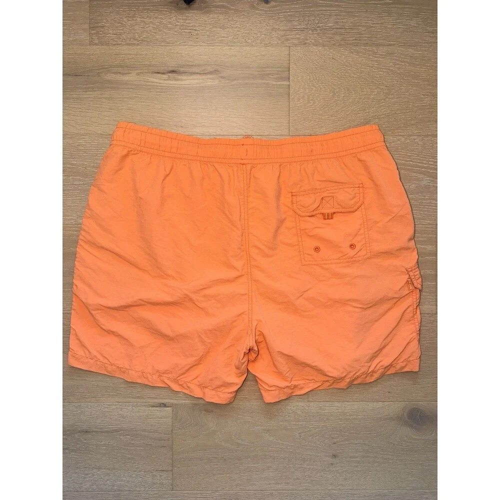 Tommy Bahama Relax Swim Trunks Men Orange Nylon Mesh Lined Pockets XXL 2XL